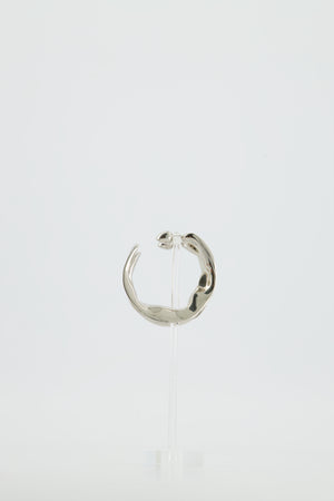 Alaia Fluide Drop Hoop Earrings in Silver