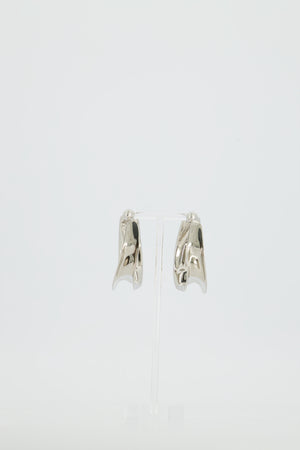 Alaia Fluide Drop Hoop Earrings in Silver