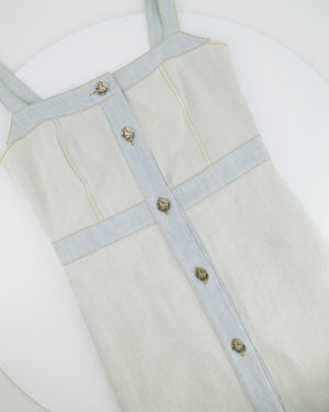 Chanel Light Blue Denim Mini Dress with Button Detail Size FR 40 (UK 12)