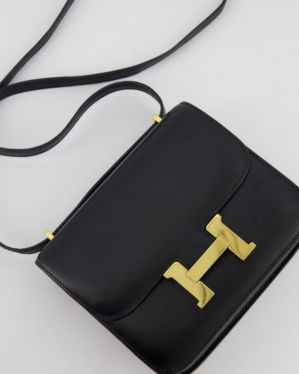 *FIRE PRICE* Hermès Constance Mini 18cm in Black Swift Leather with Gold Hardware