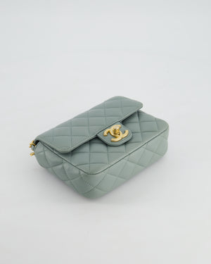 Chanel Grey Mini Flap Bag With Multicolour Coin Details and Brushed Gold Hardware