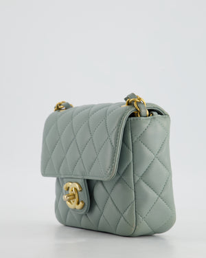 Chanel Grey Mini Flap Bag With Multicolour Coin Details and Brushed Gold Hardware