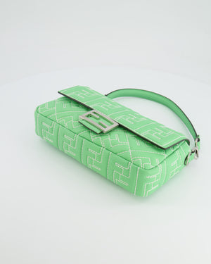 *Limited Edition* Fendi 2023 Green Edamame Leather Baguette Bag with Silver Hardware