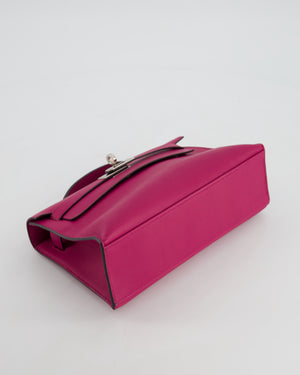 *HOT* Hermès Kelly Pochette in Rose Pourpre Swift Leather with Palladium Hardware