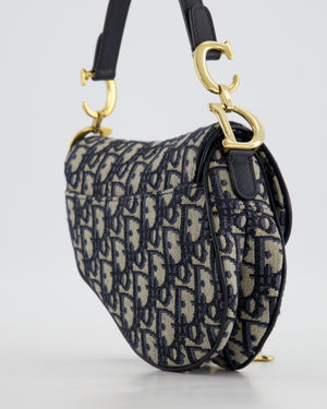 Christian Dior Oblique Jacquard Small Saddle Bag with Gold Hardware RRP £3,050