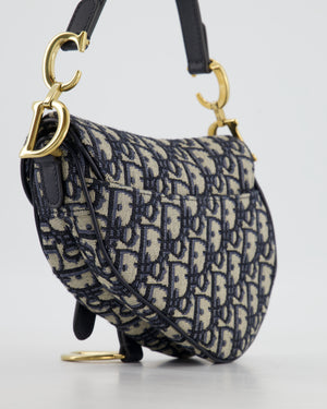 Christian Dior Oblique Jacquard Small Saddle Bag with Gold Hardware RRP £3,050