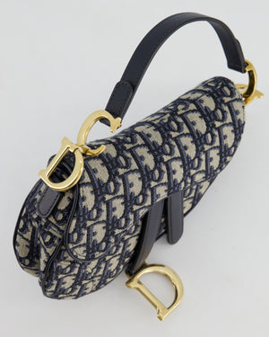 Christian Dior Oblique Jacquard Small Saddle Bag with Gold Hardware RRP £3,050