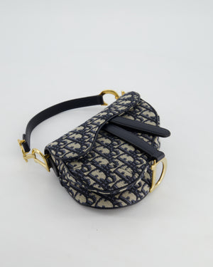 Christian Dior Oblique Jacquard Small Saddle Bag with Gold Hardware RRP £3,050