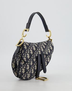 Christian Dior Oblique Jacquard Small Saddle Bag with Gold Hardware RRP £3,050