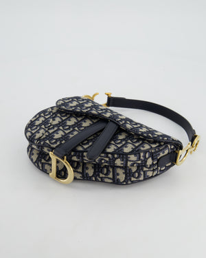 Christian Dior Oblique Jacquard Small Saddle Bag with Gold Hardware RRP £3,050