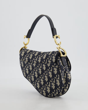 Christian Dior Oblique Jacquard Small Saddle Bag with Gold Hardware RRP £3,050