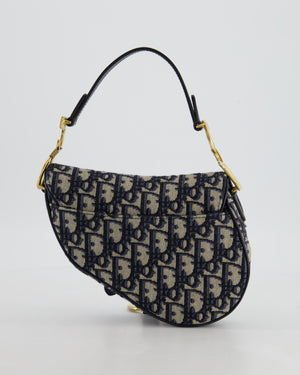 Christian Dior Oblique Jacquard Small Saddle Bag with Gold Hardware RRP £3,050