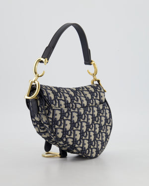 Christian Dior Oblique Jacquard Small Saddle Bag with Gold Hardware RRP £3,050