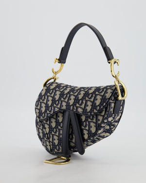 Christian Dior Oblique Jacquard Small Saddle Bag with Gold Hardware RRP £3,050