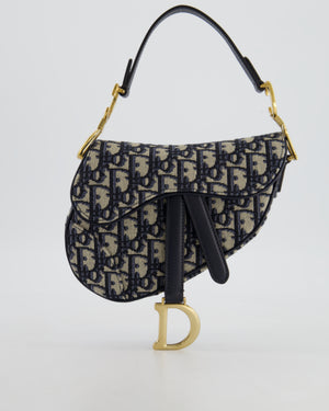 Christian Dior Oblique Jacquard Small Saddle Bag with Gold Hardware RRP £3,050