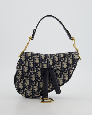 Christian Dior Oblique Jacquard Small Saddle Bag with Gold Hardware RRP £3,050