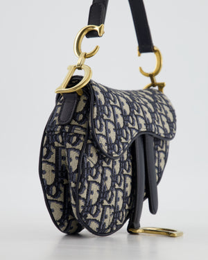 Christian Dior Oblique Jacquard Small Saddle Bag with Gold Hardware RRP £3,050