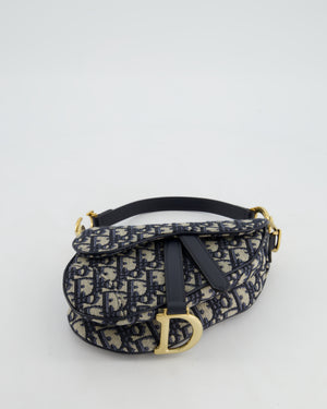 Christian Dior Oblique Jacquard Small Saddle Bag with Gold Hardware RRP £3,050