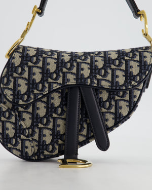 Christian Dior Oblique Jacquard Small Saddle Bag with Gold Hardware RRP £3,050