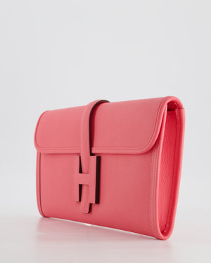 *HOT* Hermès Jige Clutch Bag in Rose Azalee Evercolour Leather