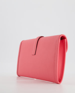 *HOT* Hermès Jige Clutch Bag in Rose Azalee Evercolour Leather