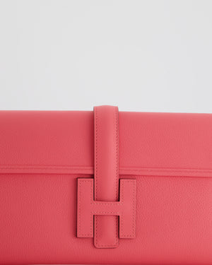 *HOT* Hermès Jige Clutch Bag in Rose Azalee Evercolour Leather