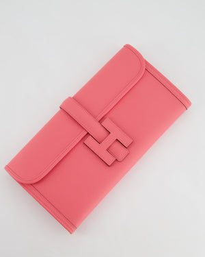 *HOT* Hermès Jige Clutch Bag in Rose Azalee Evercolour Leather