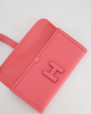 *HOT* Hermès Jige Clutch Bag in Rose Azalee Evercolour Leather