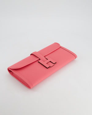 *HOT* Hermès Jige Clutch Bag in Rose Azalee Evercolour Leather