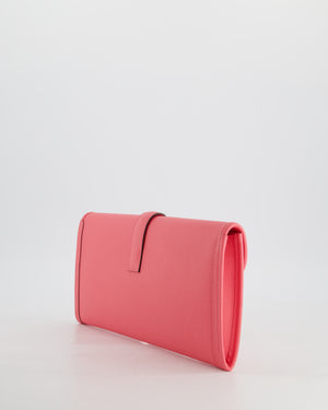 *HOT* Hermès Jige Clutch Bag in Rose Azalee Evercolour Leather