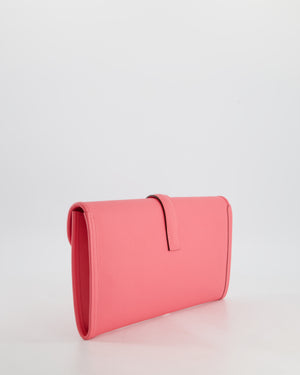 *HOT* Hermès Jige Clutch Bag in Rose Azalee Evercolour Leather