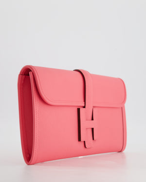 *HOT* Hermès Jige Clutch Bag in Rose Azalee Evercolour Leather