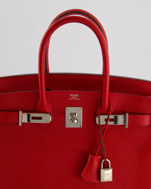 *HOT* Hermès Birkin 30cm Retourne Bag in Rouge De Coeur Epsom Leather and Palladium Hardware