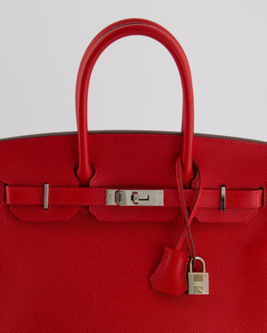 *HOT* Hermès Birkin 30cm Retourne Bag in Rouge De Coeur Epsom Leather and Palladium Hardware