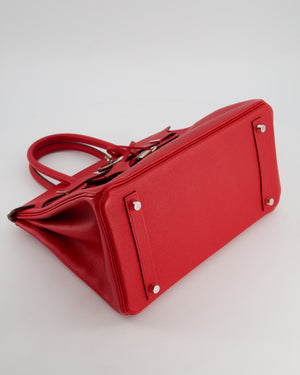 *HOT* Hermès Birkin 30cm Retourne Bag in Rouge De Coeur Epsom Leather and Palladium Hardware