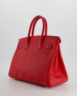 *HOT* Hermès Birkin 30cm Retourne Bag in Rouge De Coeur Epsom Leather and Palladium Hardware