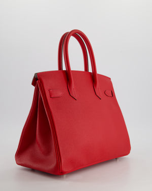 *HOT* Hermès Birkin 30cm Retourne Bag in Rouge De Coeur Epsom Leather and Palladium Hardware