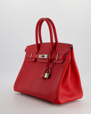 *HOT* Hermès Birkin 30cm Retourne Bag in Rouge De Coeur Epsom Leather and Palladium Hardware