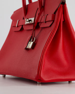 *HOT* Hermès Birkin 30cm Retourne Bag in Rouge De Coeur Epsom Leather and Palladium Hardware