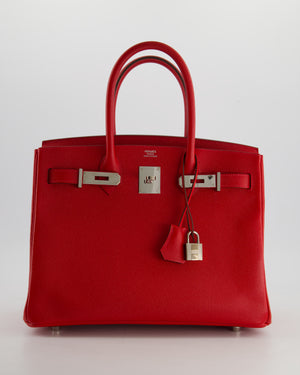 *HOT* Hermès Birkin 30cm Retourne Bag in Rouge De Coeur Epsom Leather and Palladium Hardware