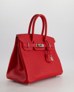 *HOT* Hermès Birkin 30cm Retourne Bag in Rouge De Coeur Epsom Leather and Palladium Hardware