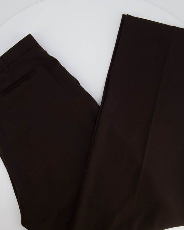 Hermès Brown Straight Cashmere Trousers Size FR 44 (UK 16)