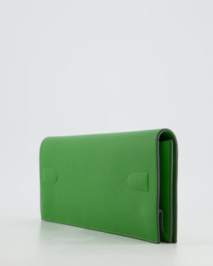 Hermès Kelly Cut Shadow Bag In Vert Yucca Swift Leather