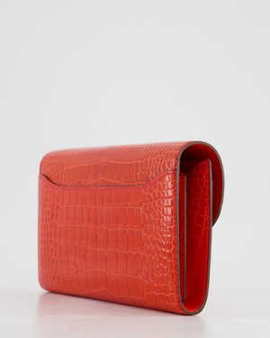 *HOT* Hermès Constance Wallet in Geranium Red Alligator with Palladium Hardware