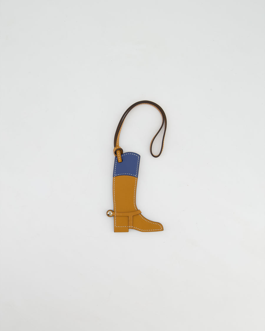 Hermès Paddock Botte Bag Charm in Naturel, Sable, Bleu Zellige