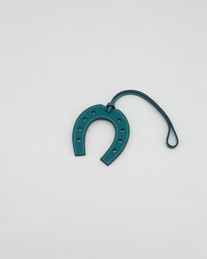 Hermès Swift Paddock Horseshoe Bag Charm in Malachite and Bleu Atoll