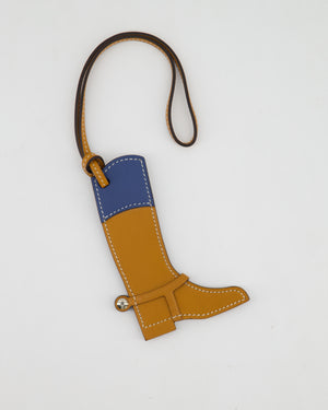 Hermès Paddock Botte Bag Charm in Naturel, Sable, Bleu Zellige