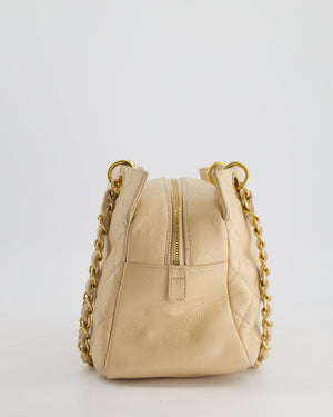 *RARE* Chanel Vintage Mini Beige GST Shopper Tote Bag in Caviar Leather with Gold Hardware