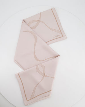 Cartier Pastel Pink Ribbon Scarf Size 90cm x 90cm