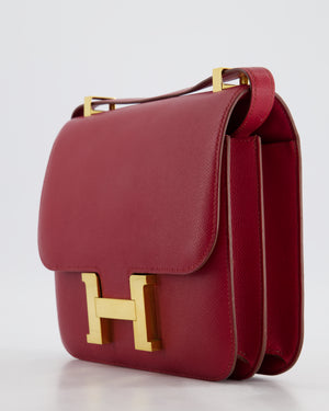 *HOT & FIRE PRICE* Hermès Constance 24cm Bag in Rubis Epsom Leather with Gold Hardware